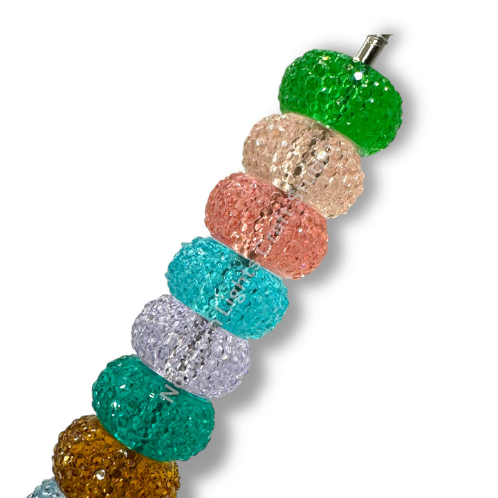 Textured Acrylic Jelly 12mm  Rondelle Spacer - 25pc