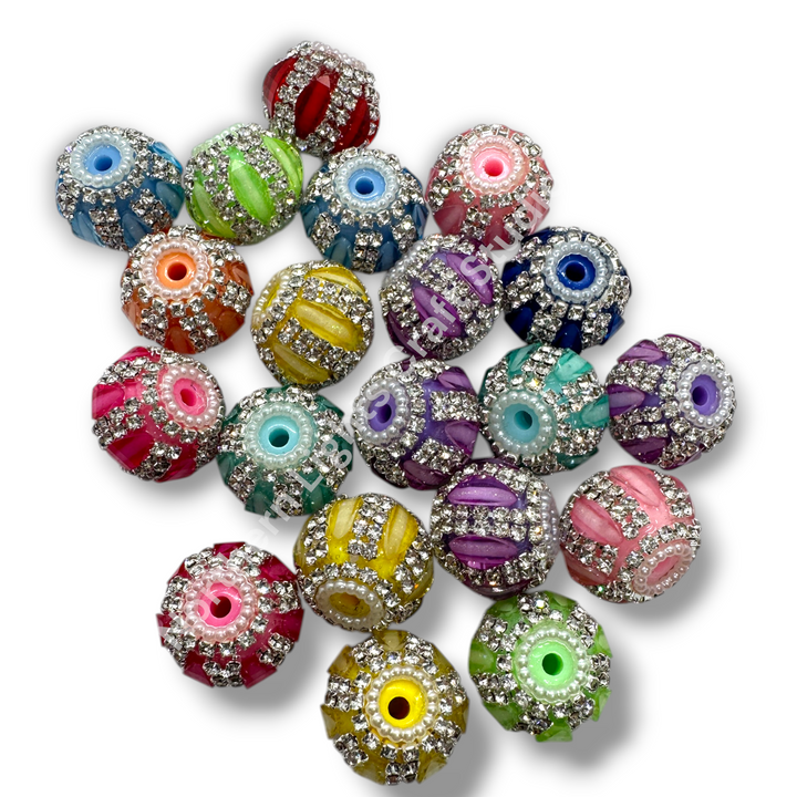 Fancy Pumpkin Slice Rhinestone Opaque Slice Beads - 5pc. Mix