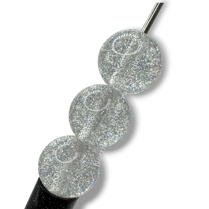 Glitter Dust 16mm High Quality Resin Beads - 20 Pcs.