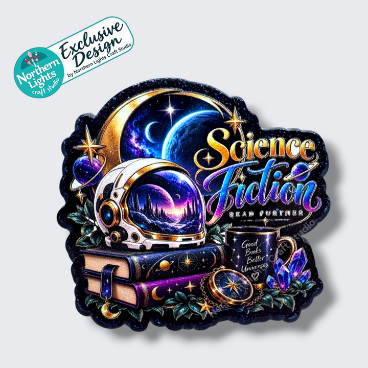 Science Fiction Read Further Flat Back Acrylic 2pc. - Design Exclusive!