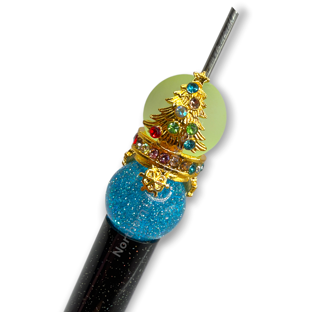 Christmas Tree Rhinestone Metal Alloy Bead Cap Spacer For 16mm Beads- 5pc.