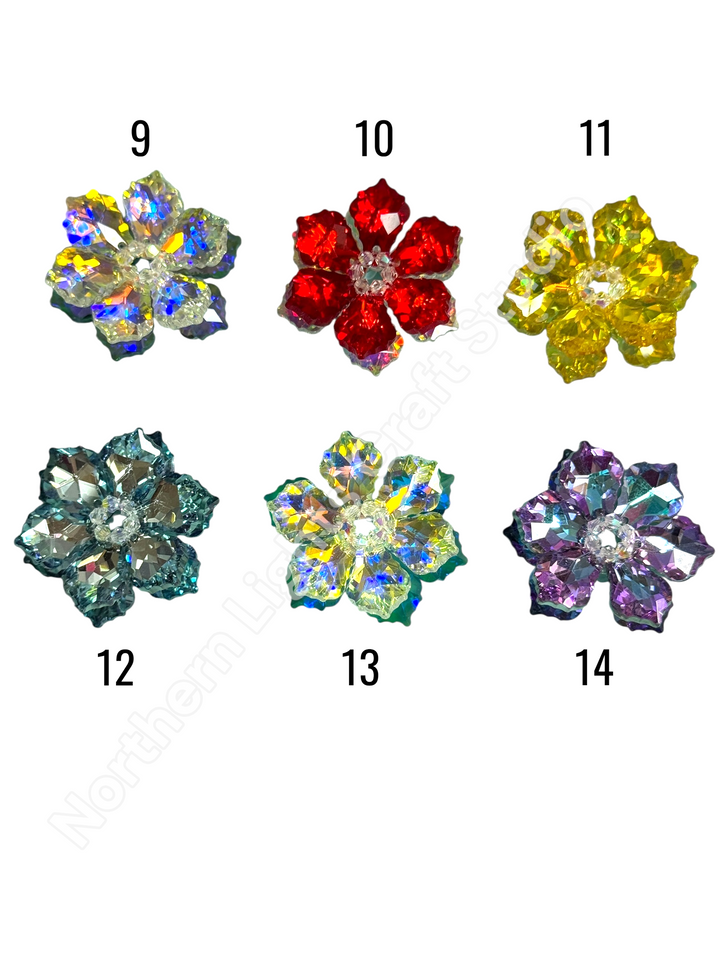 Handmade Glass Crystal Flower Double Layer Bead - 40mm