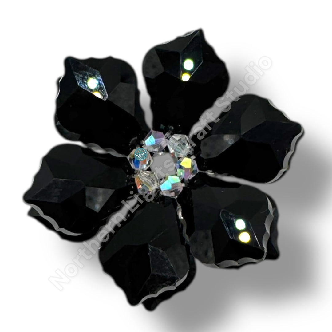 Handmade Glass Crystal Flower Double Layer Bead - 40mm