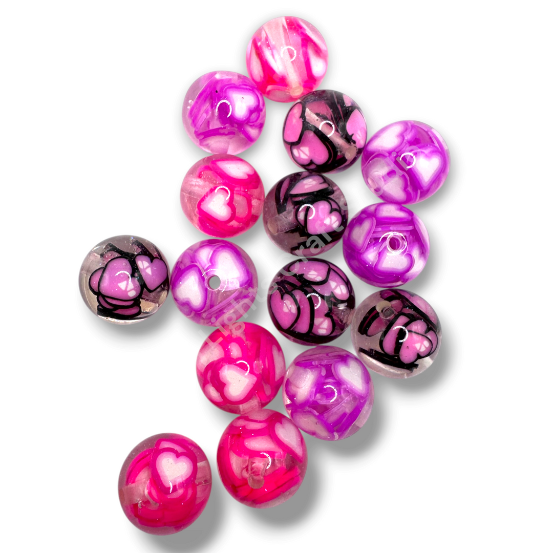 Heart Confetti Luxury 16mm Bead Mix - 20pc.