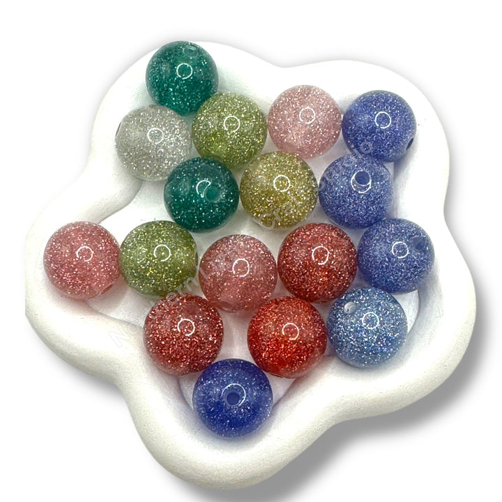 Glitter Celebration Acrylic Bead Mix 16mm - 20pc.