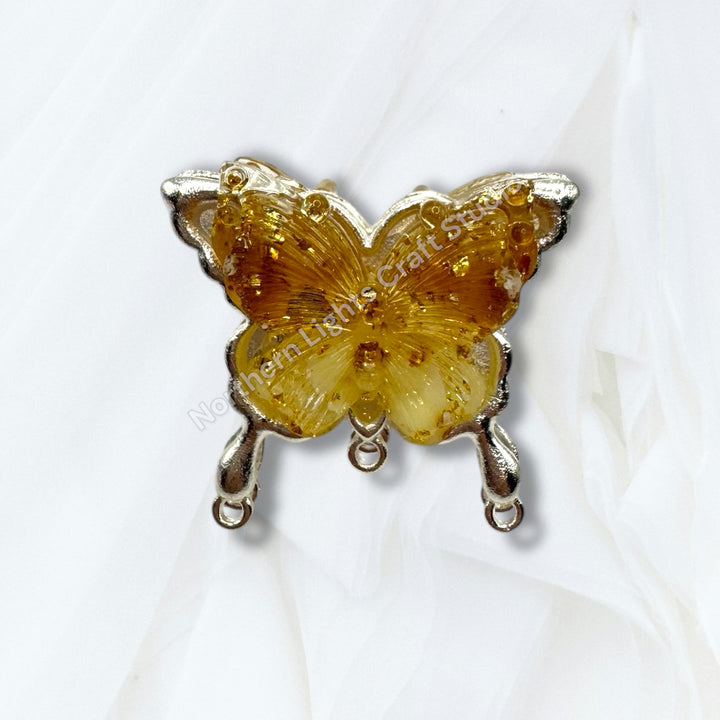 Metal Silver Soft Touch Butterfly Connector Bead