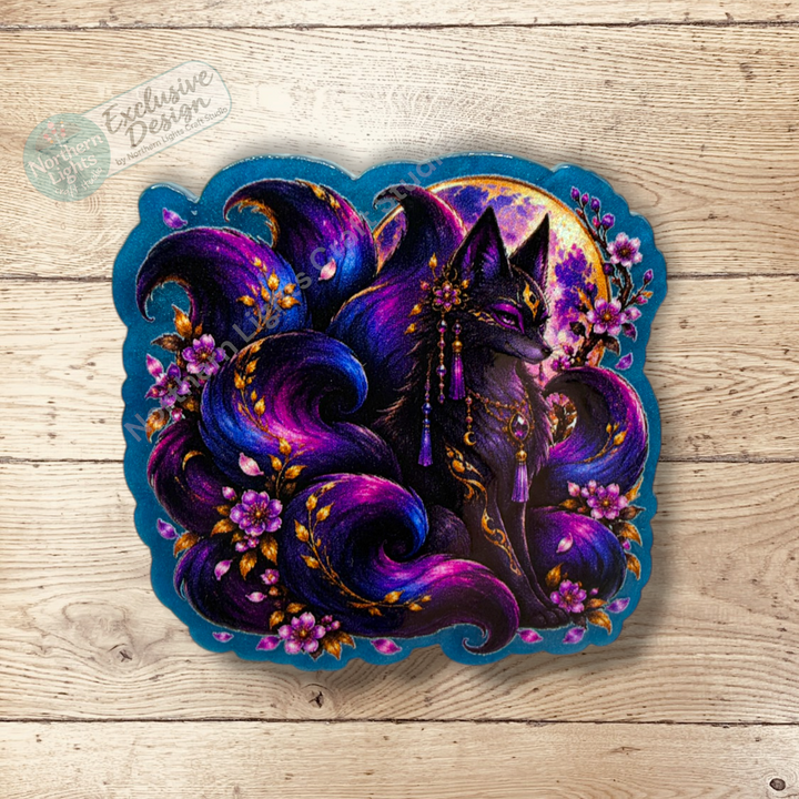 Midnight Nine Tail Fox Flat Back Acrylic 2pc. - Design Exclusive!