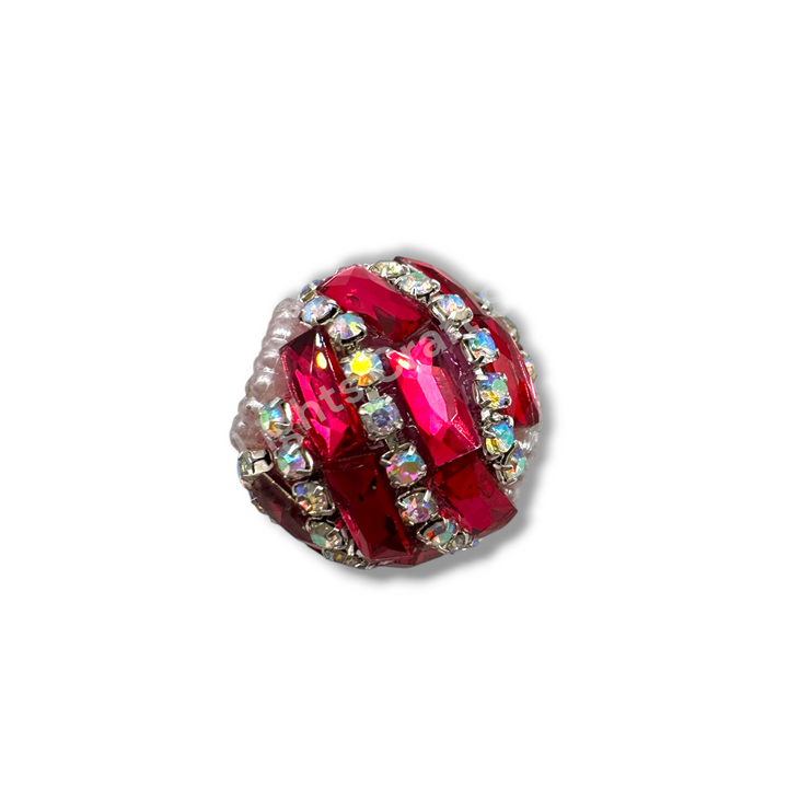 Swirl Rhinestone Crystal Fancy Beads 20mm- 10 piece mix