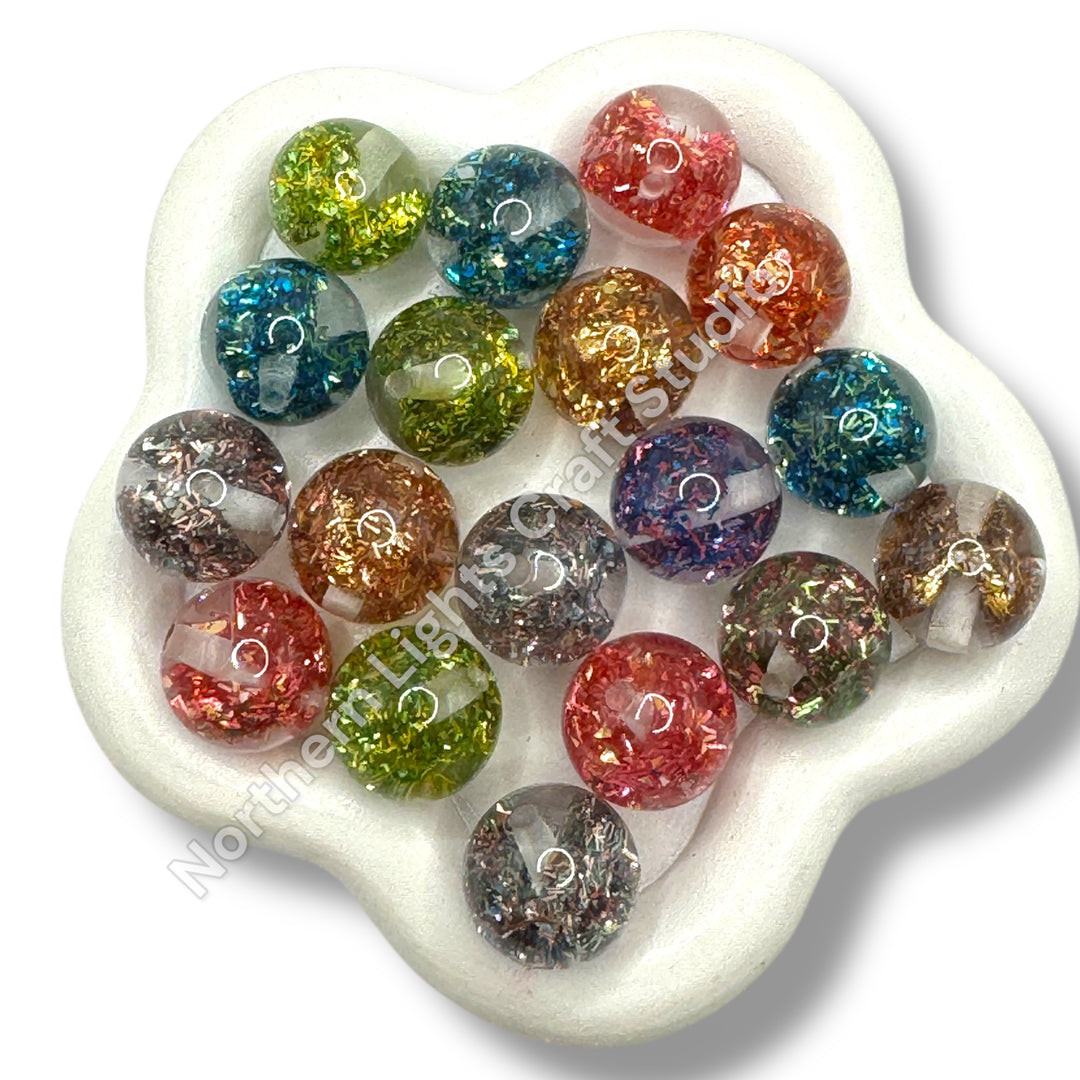 Glitter Tinsel 16mm Premium Bow Beads - 10 pieces