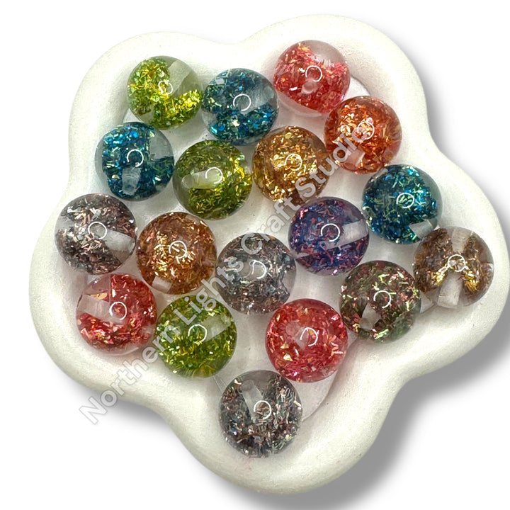 Glitter Tinsel 16mm Premium Bow Beads - 10 pieces