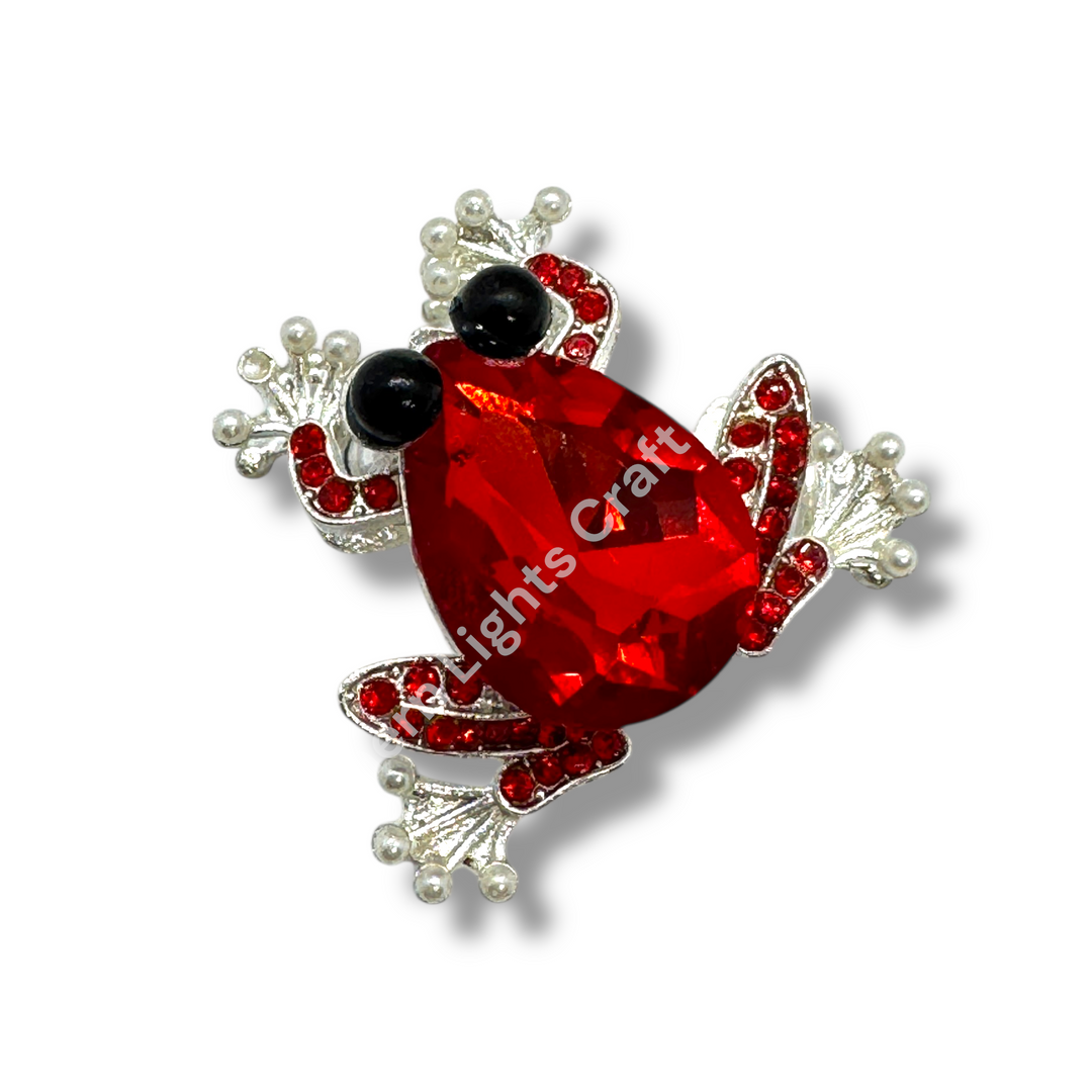 Metal Alloy Crystal Frog Bead