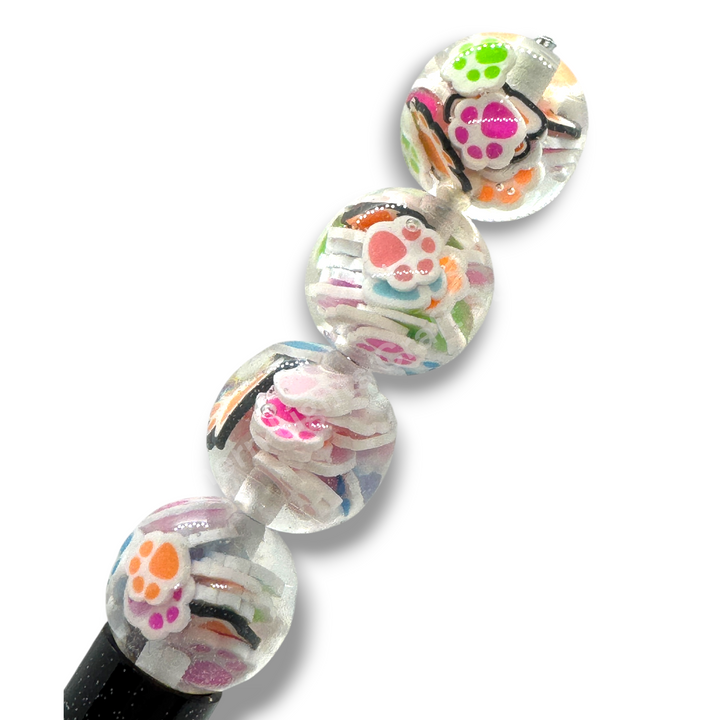 Paw Colorful Premium Confetti 16mm Resin Beads - 10pc.