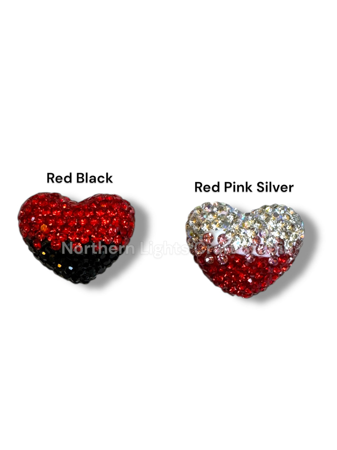 Ombre Rhinestone Heart Beads - Read Description