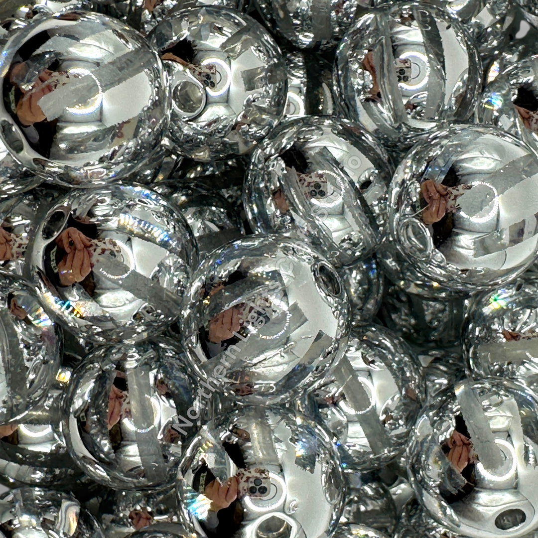 Shiny Striped 16mm Acrylic Beads - 20 pc.