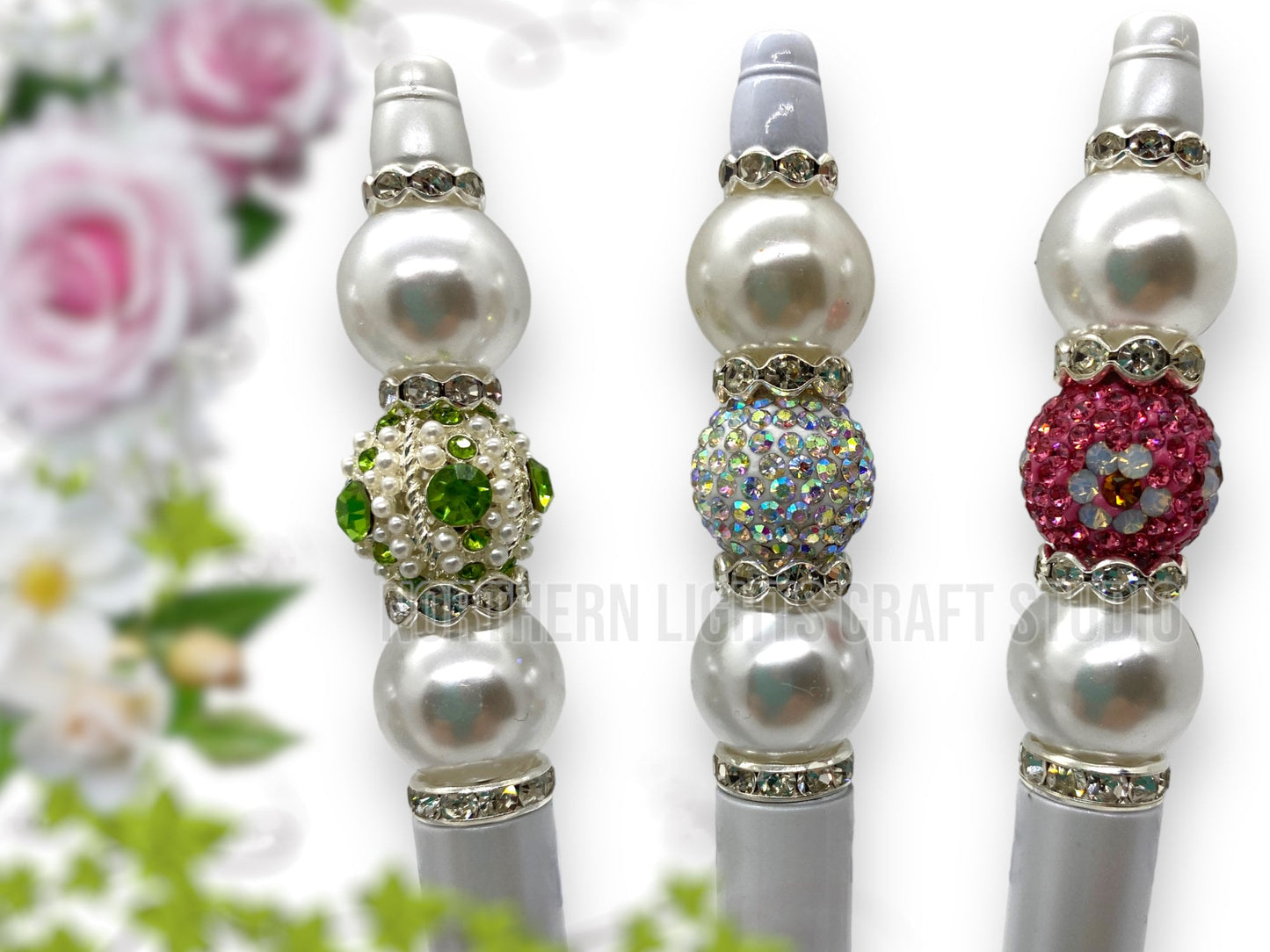 Wedding Guest Book Pen, Bling Pen, Rhinestone Pen, Bridal Shower Guest Book, Bridesmaid Gift, Elegant Pen, Pearl pen, White Pen, Crystal Pen