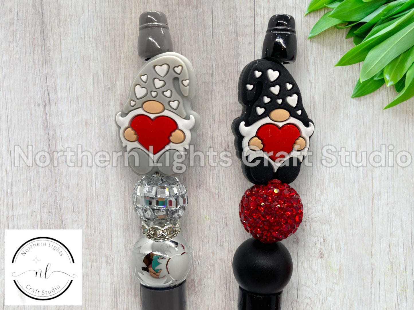 Valentine's Day Pen, Bling Pen, Cute Gnome Pen, Bling Pen, Rhinestone Pen, Bead Pen, Gift for Gnome Collector, Valentine's for Kids
