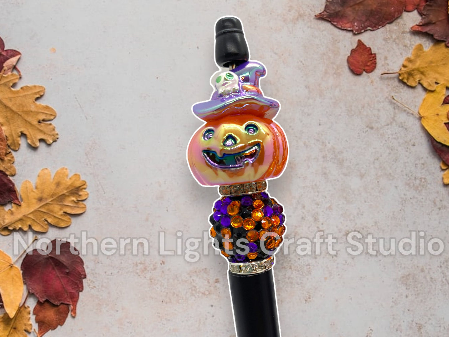 Halloween Custom Bead Pen, Bling Pen, Pumpkin Pen, Stay Spooky, Rhinestone Halloween Pen, Coffin Pen, Handmade Acrylic Pumpkin Bead Pen