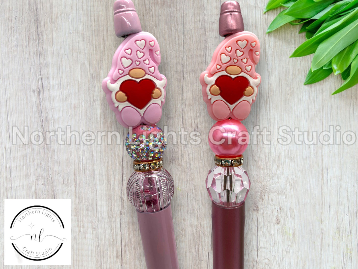 Valentine's Day Pen, Bling Pen, Cute Gnome Pen, Bling Pen, Rhinestone Pen, Bead Pen, Gift for Gnome Collector, Valentine's for Kids