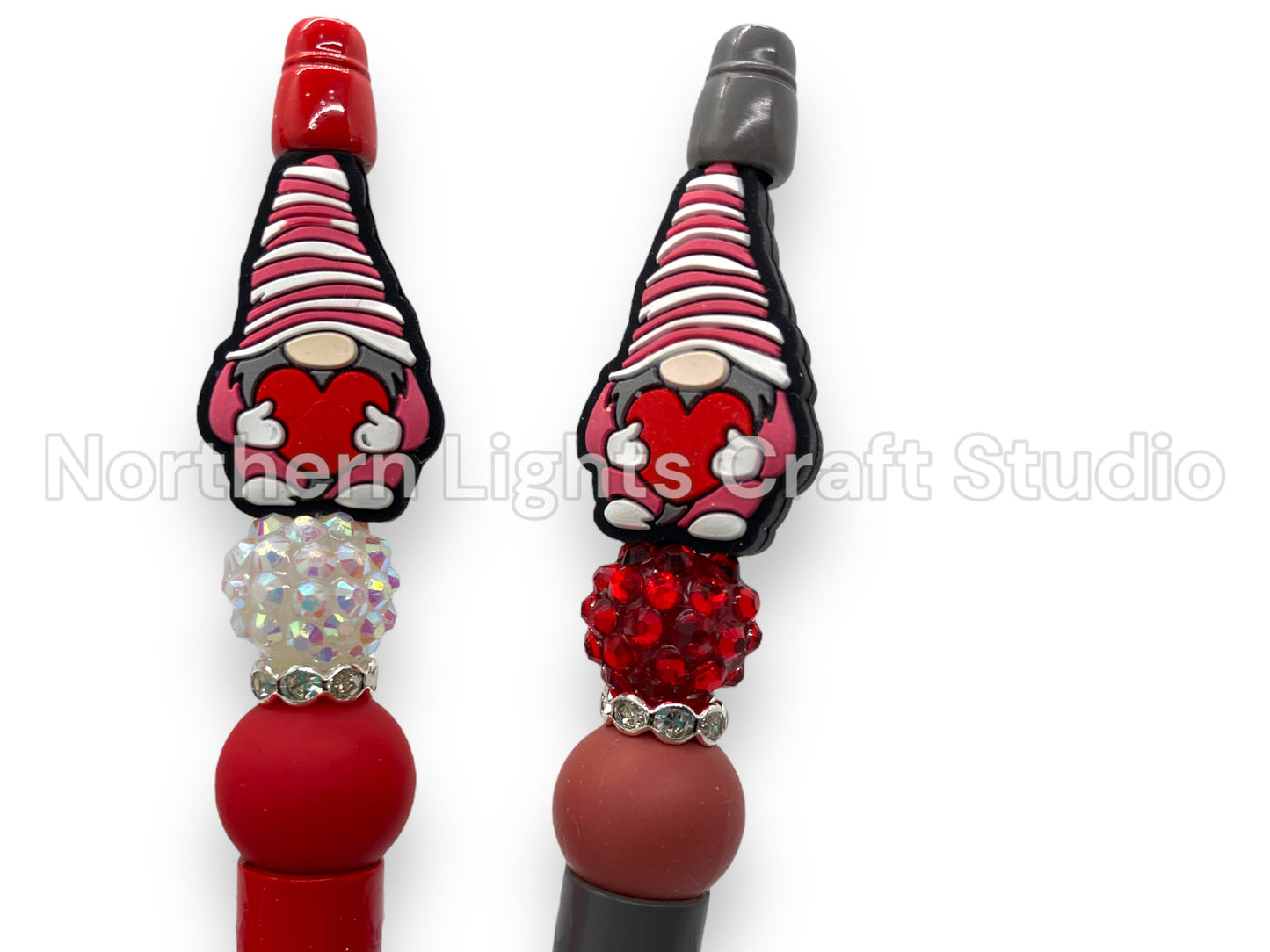 Valentine's Day Pen, Bling Pen, Cute Gnome Pen, Bling Pen, Rhinestone Pen, Bead Pen, Gift for Gnome Collector, Valentine's for Kids