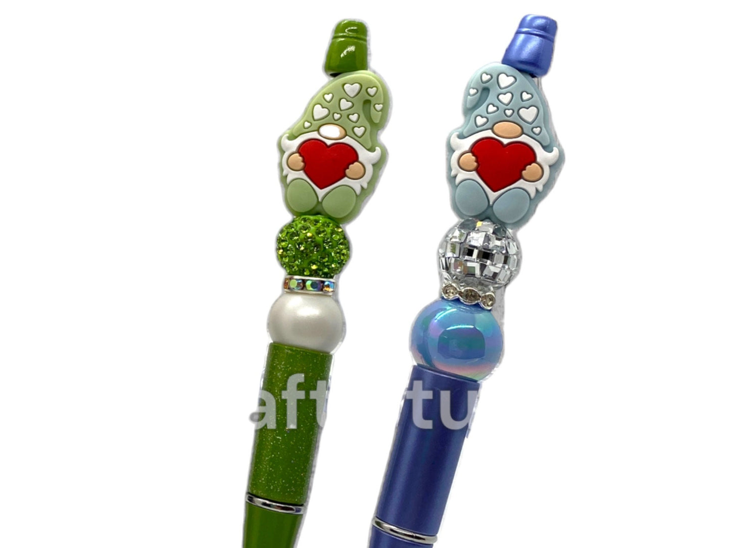 Valentine's Day Pen, Bling Pen, Cute Gnome Pen, Bling Pen, Rhinestone Pen, Bead Pen, Gift for Gnome Collector, Valentine's for Kids