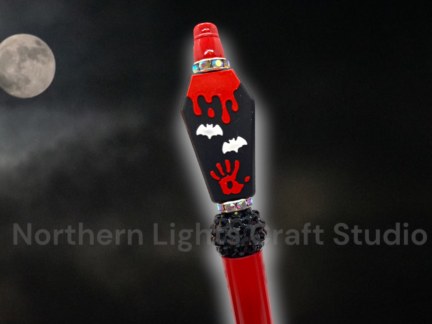 Halloween Custom Bead Pen, Bling Pen, Pumpkin Pen, Stay Spooky, Rhinestone Halloween Pen, Coffin Pen, Handmade Acrylic Pumpkin Bead Pen