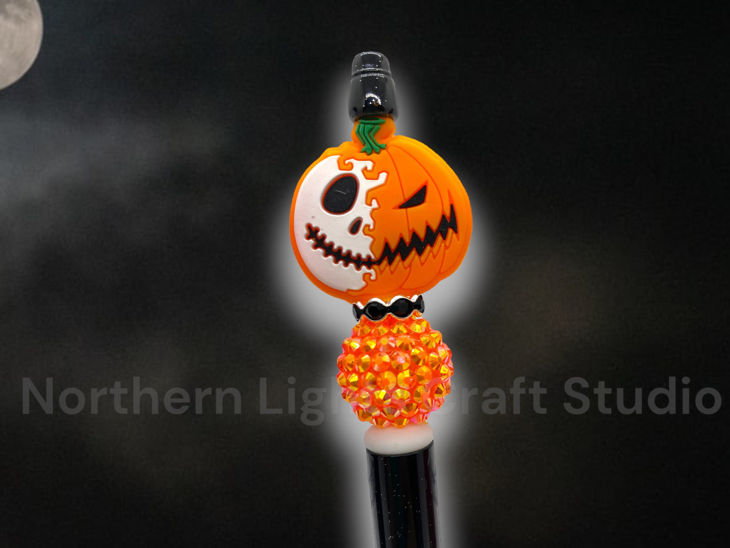 Halloween Custom Bead Pen, Bling Pen, Pumpkin Pen, Stay Spooky, Rhinestone Halloween Pen, Coffin Pen, Handmade Acrylic Pumpkin Bead Pen