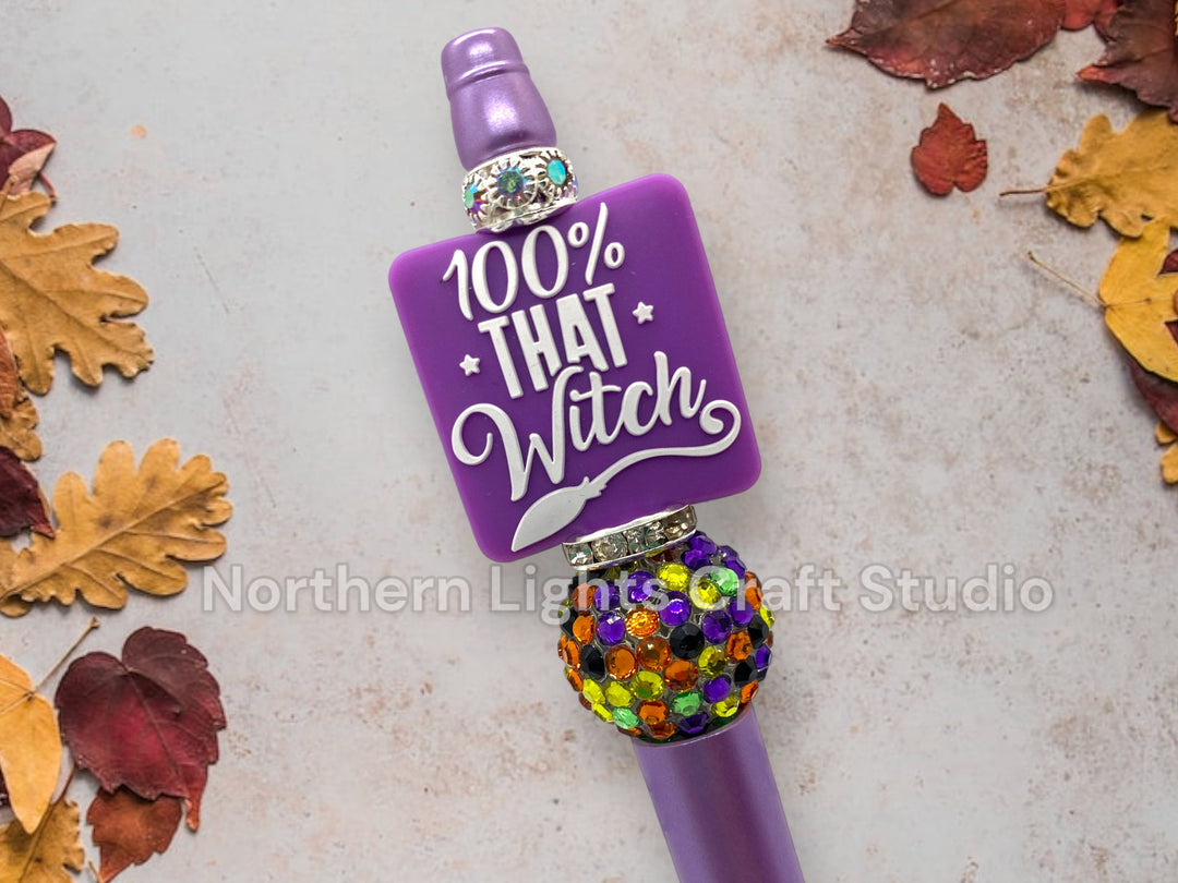 Halloween Bead Pens, Beaded Halloween Pens, Halloween Bling Pens, Grandma&