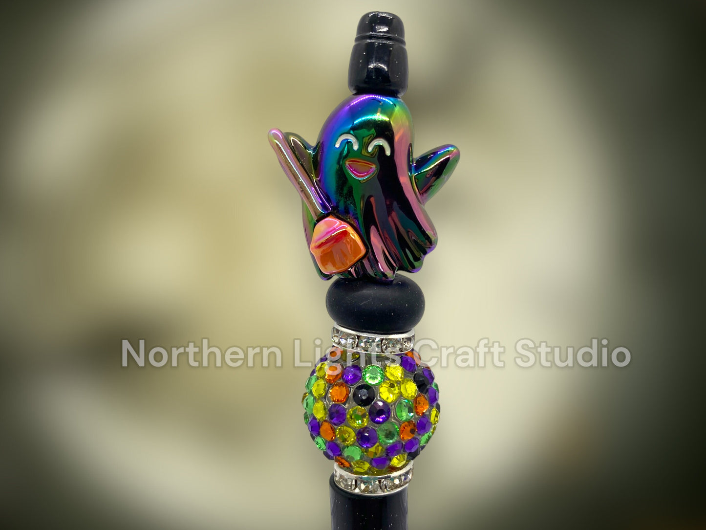 Handmade Halloween Bead Pens, Beaded Halloween Pens, Halloween Bead Pens, Pumpkin Cat Pen, Bling Halloween Pens, Handmade Halloween Beads