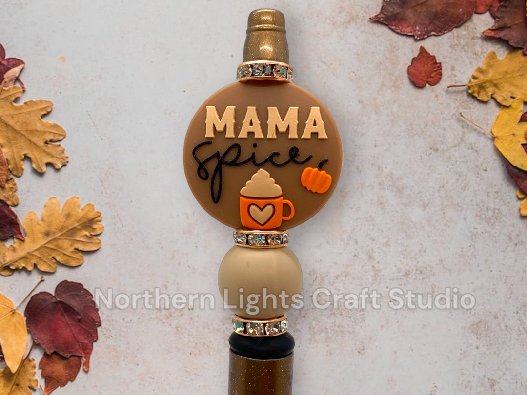 Custom Beaded Pen, Pumpkin Spice Latte, Bling Pen, Thanksgiving Gift, Pumpkin Themed Gift, Caramel Latte, Coffee Pen, Fall Themed Gift