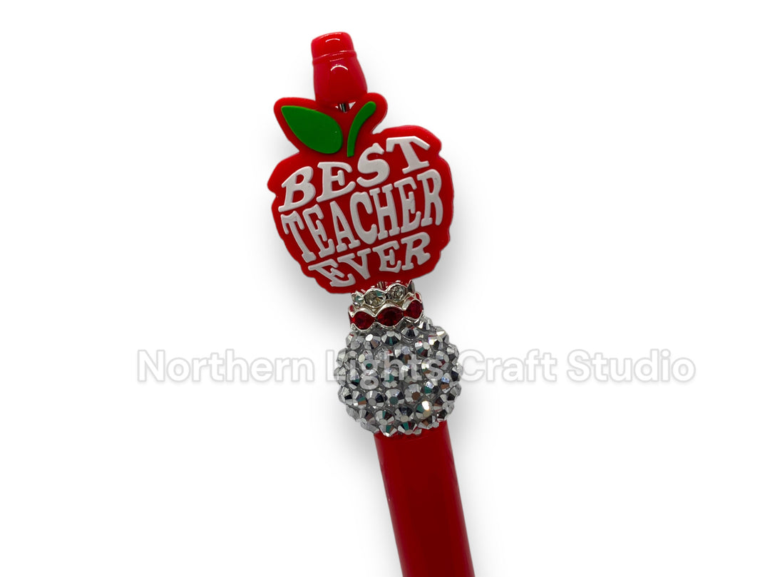 Teacher Appreciation Pen, Inexpensive Teacher Pen, Bling Pen, Best Teacher Ever, Teacher Christmas Gift, Teacher Apple, Teacher Bling Pen