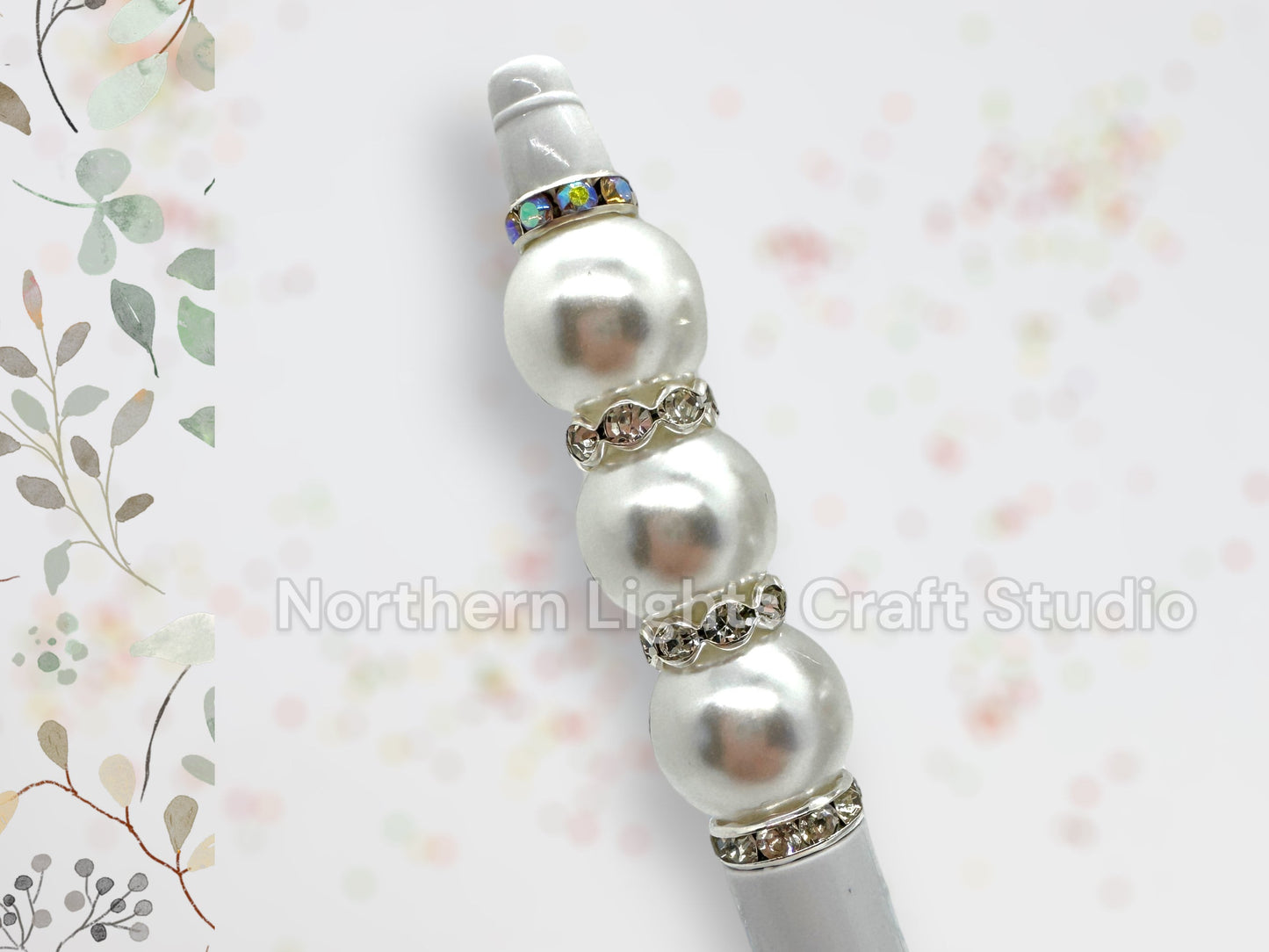 Wedding Guest Book Pen, Bling Pen, Rhinestone Pen, Bridal Shower Guest Book, Bridesmaid Gift, Elegant Pen, Pearl pen, White Pen, Crystal Pen