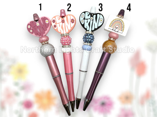 Custom Beaded Pen, Be Kind, Positive Attitude, Bling Pen, Daycare Gift, Unique Gift Ideas, Teacher Gift,  Encouragement Gift