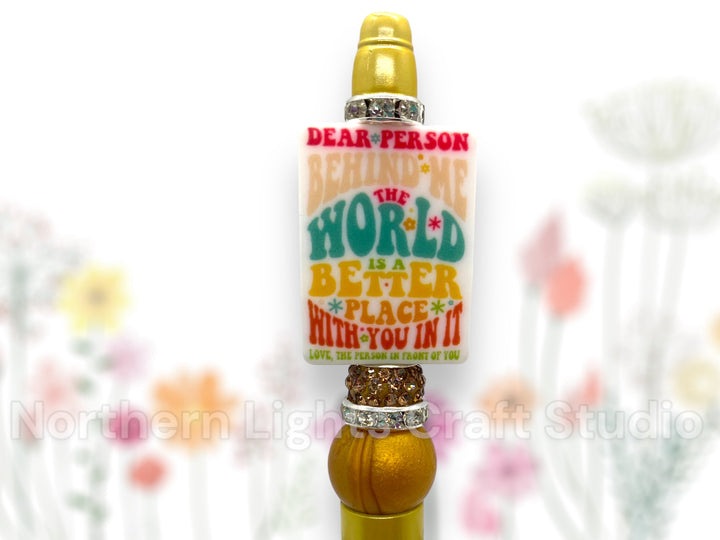 Custom Beaded Pen, Kindness Gift, Positive Attitude, Don&