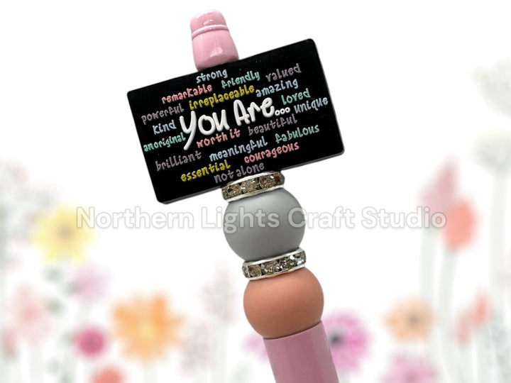 Custom Beaded Pen, Kindness Gift, Positive Attitude, Don&
