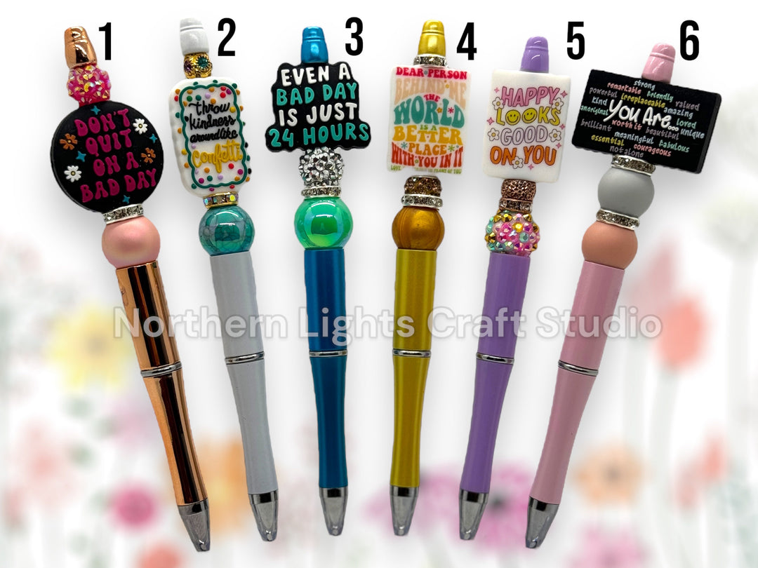 Custom Beaded Pen, Kindness Gift, Positive Attitude, Don&