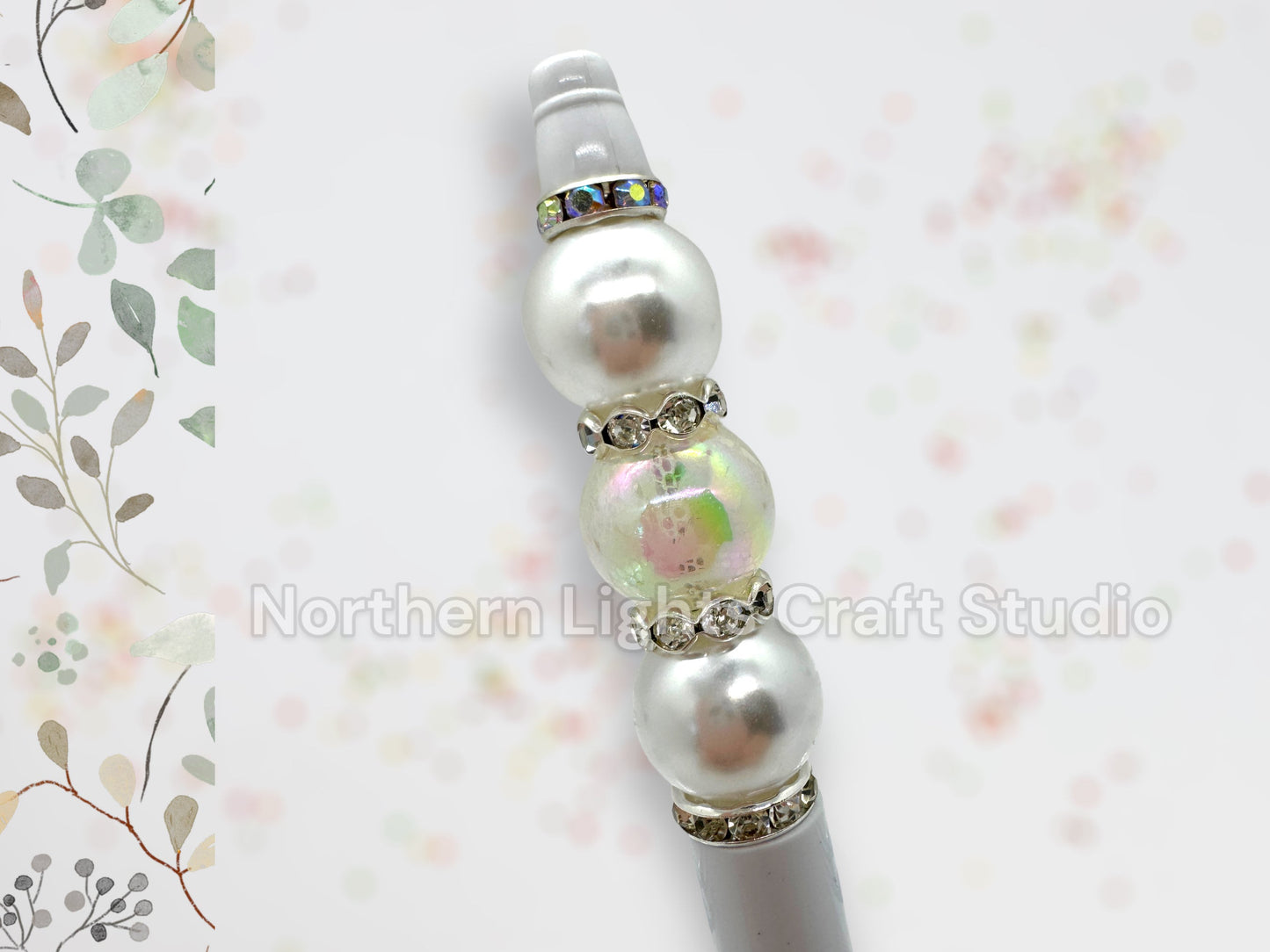 Wedding Guest Book Pen, Bling Pen, Rhinestone Pen, Bridal Shower Guest Book, Bridesmaid Gift, Elegant Pen, Pearl pen, White Pen, Crystal Pen
