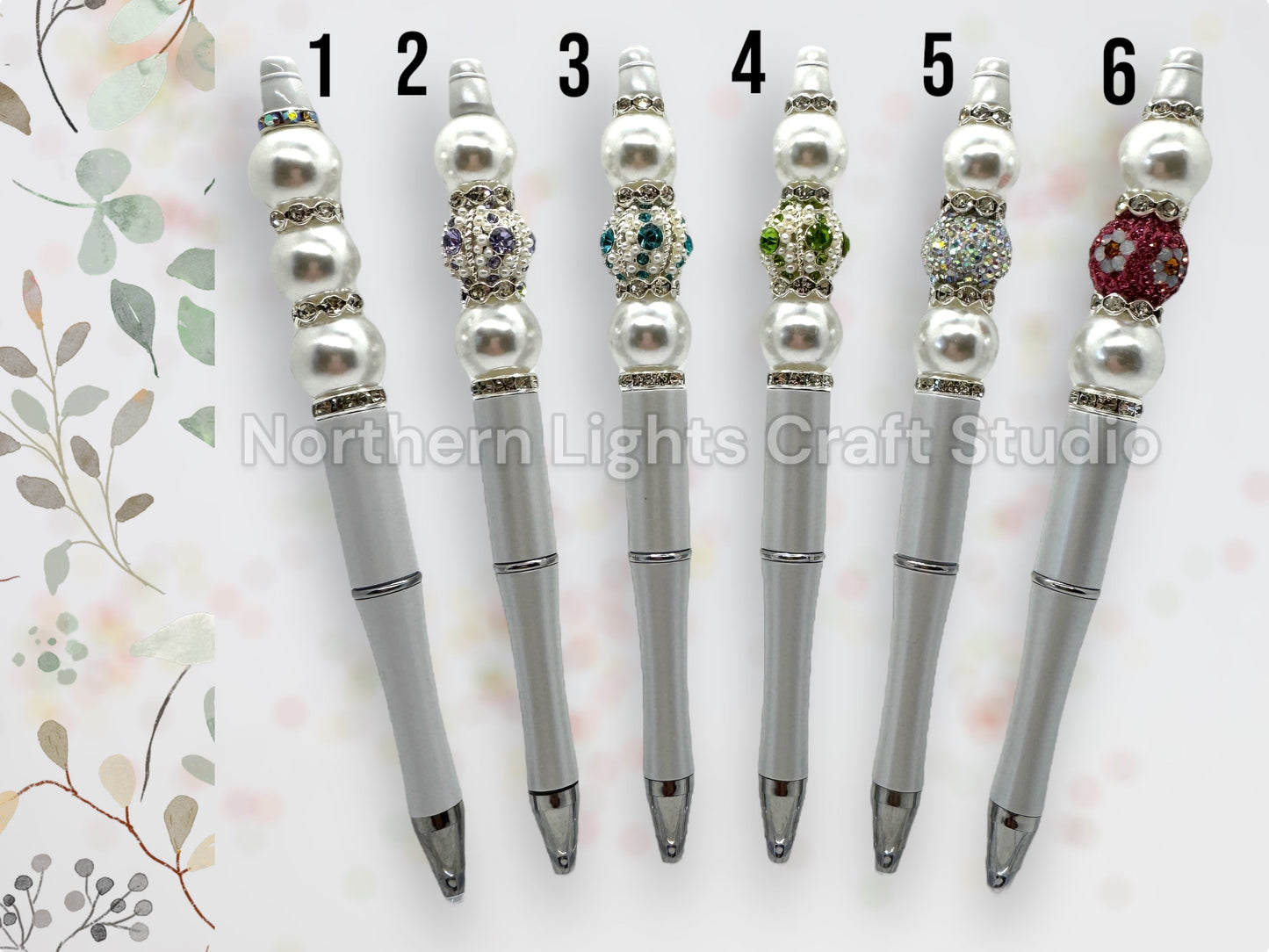 Wedding Guest Book Pen, Bling Pen, Rhinestone Pen, Bridal Shower Guest Book, Bridesmaid Gift, Elegant Pen, Pearl pen, White Pen, Crystal Pen