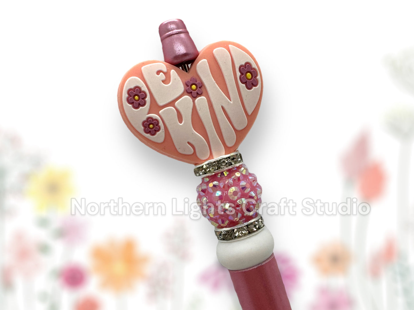 Custom Beaded Pen, Be Kind, Positive Attitude, Bling Pen, Daycare Gift, Unique Gift Ideas, Teacher Gift,  Encouragement Gift