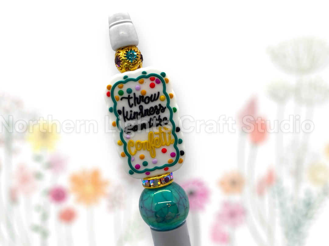 Custom Beaded Pen, Kindness Gift, Positive Attitude, Don&