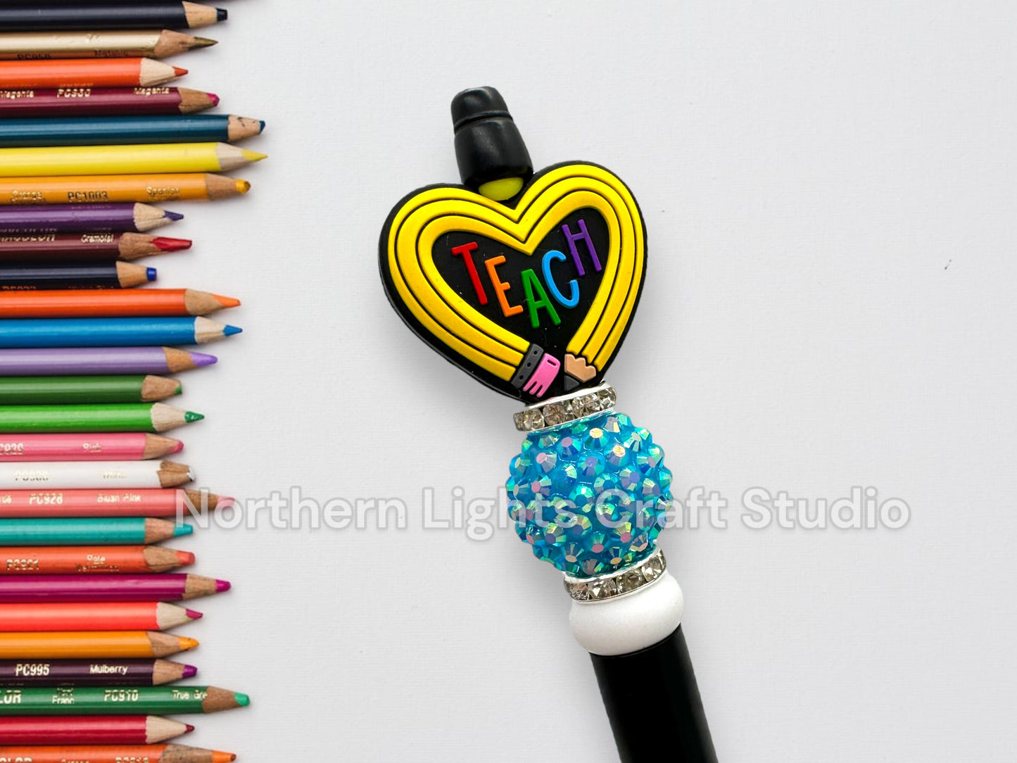 Teacher Appreciation Gift, Teacher Apple Pen, Bling Pen, Teacher Heart, Teacher Christmas Gift, Boho Teacher, Cute Teacher Pen