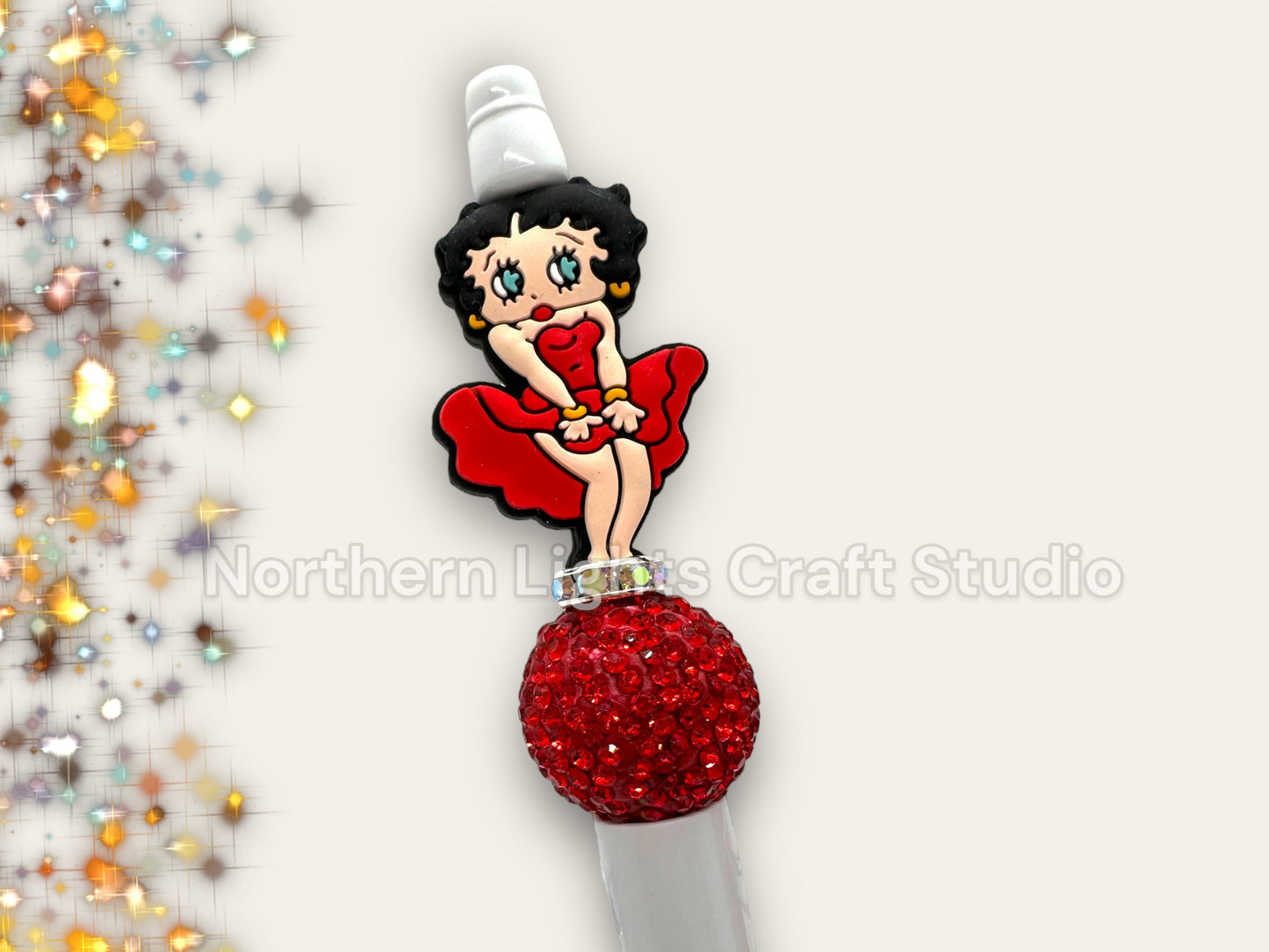 Beaded Betty Boop Pen, Betty Boop Beaded Pen, Betty Boop Pen, Queen Betty, Rhinestone Betty Boop Pen, Bling Betty Boop, Betty Boop Gift