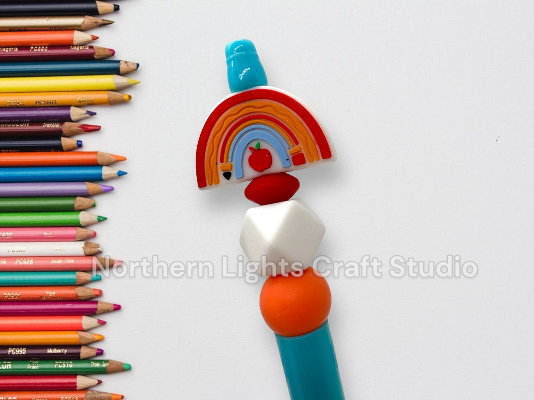 Teacher Appreciation Gift, Teacher Apple Pen, Bling Pen, Teacher Rainbow, Teacher Gift, Boho Teacher, Cute Teacher Pen
