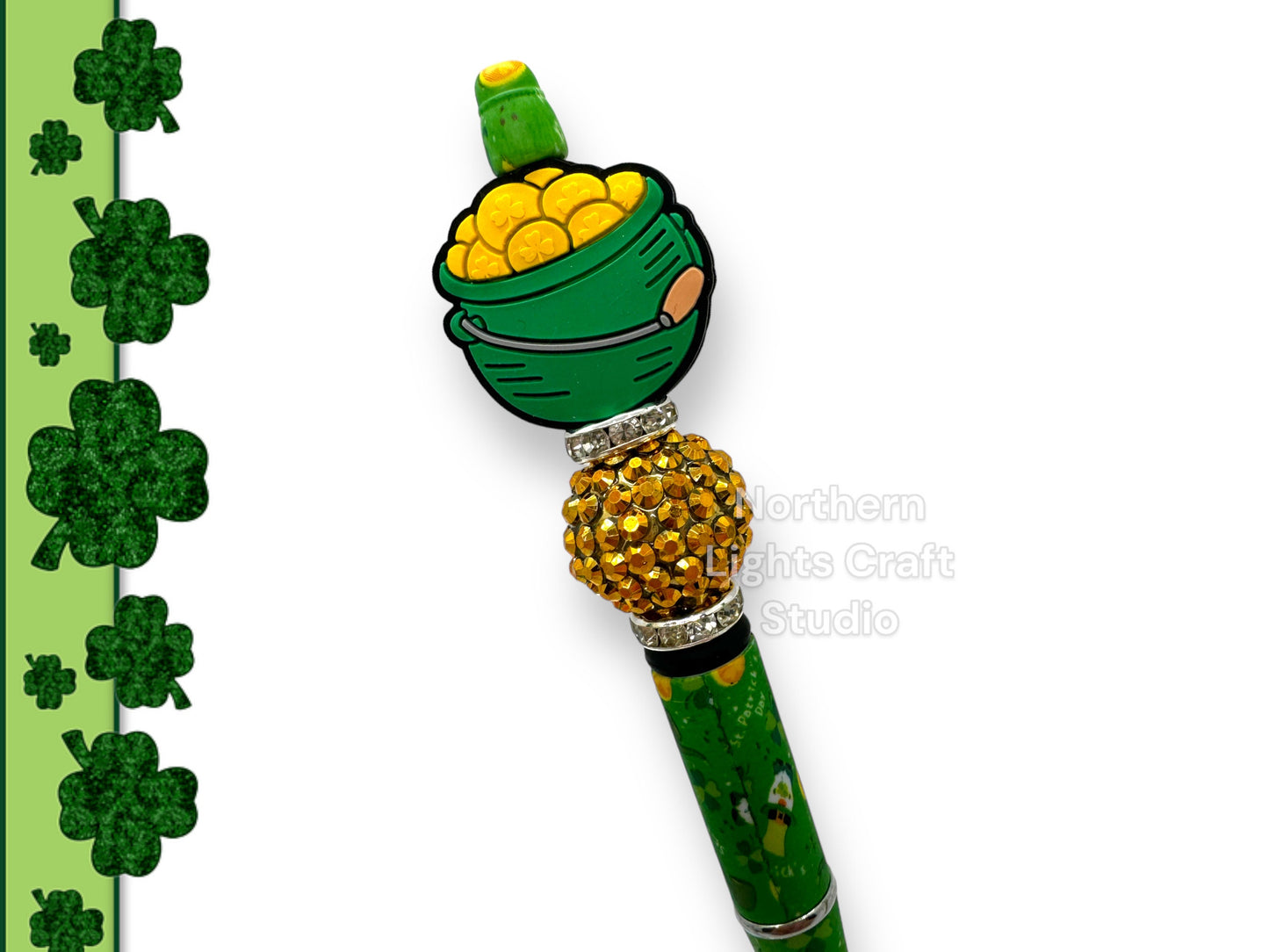 St. Patrick's Day Beaded Pens, Themed Irish Pens, St. Patty's Day Pens