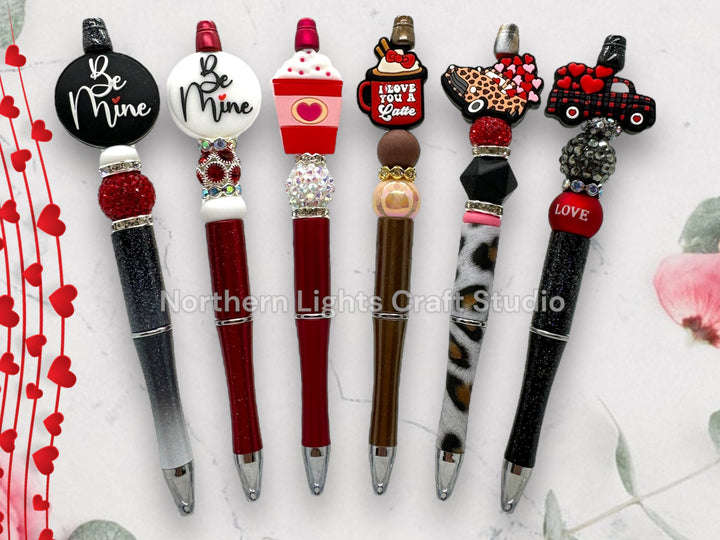 Beaded Valentine Pen, Custom Valentine Bead Pen, Be Mine Pen, Valentine&