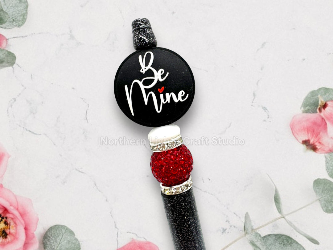 Beaded Valentine Pen, Custom Valentine Bead Pen, Be Mine Pen, Valentine&