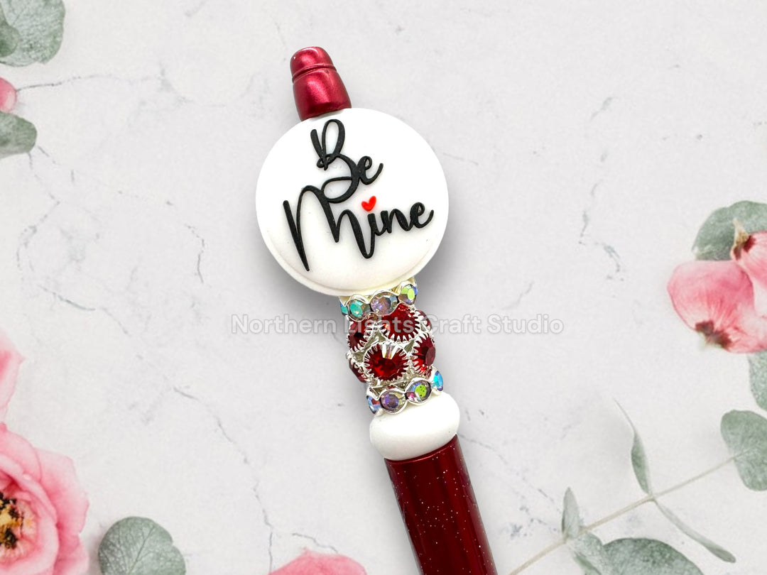 Beaded Valentine Pen, Custom Valentine Bead Pen, Be Mine Pen, Valentine&