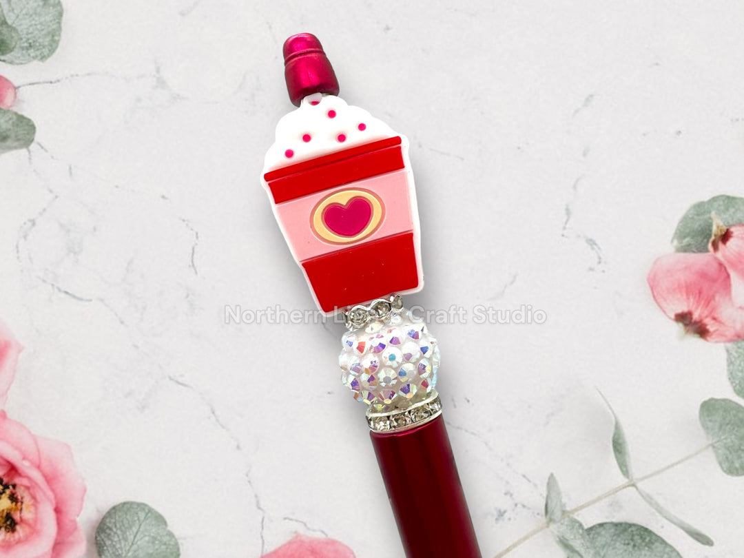 Beaded Valentine Pen, Custom Valentine Bead Pen, Be Mine Pen, Valentine&