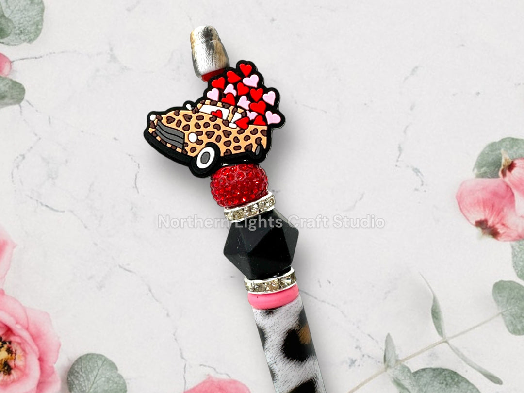 Beaded Valentine Pen, Custom Valentine Bead Pen, Be Mine Pen, Valentine&