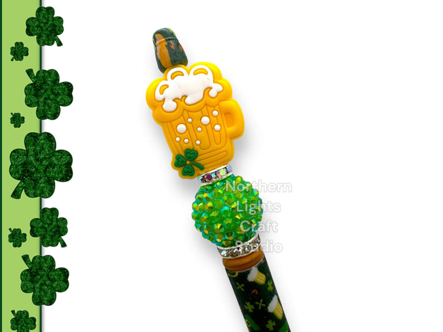St. Patrick's Day Beaded Pens, Themed Irish Pens, St. Patty's Day Pens
