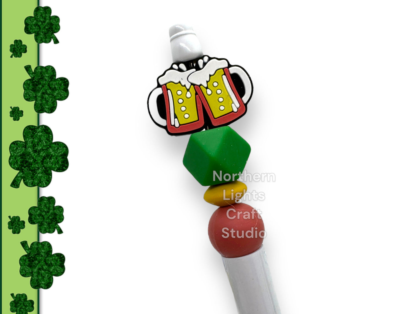 St. Patrick's Day Beaded Pens, Themed Irish Pens, St. Patty's Day Pens